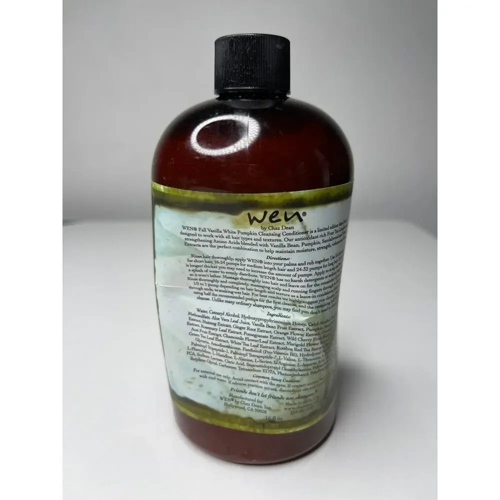 Wen Cleaning Conditioner Fall Vanilla White Pumpkin, 16oz Bottle Limited Edition